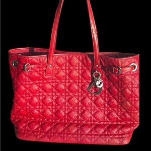 Lady Dior Red Cannage Tote Bag